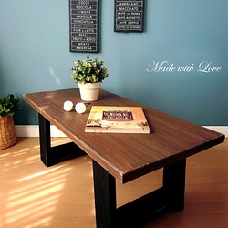【木製/2色のセンターテーブル】アンティーク/組み立て/リビングテーブル 1枚目の画像