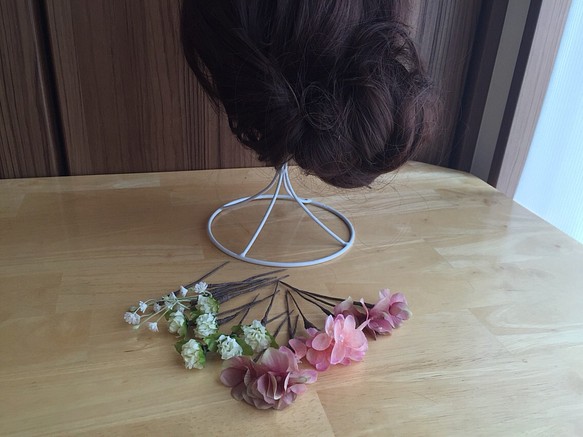 アジサイ＋小花 ウェディングヘアパーツ 1枚目の画像