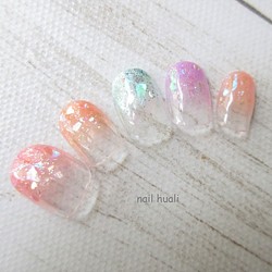 再販 キラキラ夏カラーグラデーションネイルチップ ネイルチップ ネイルシール Nail Huali 通販 Creema クリーマ ハンドメイド 手作り クラフト作品の販売サイト