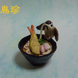 天ぷらうどんとスズメさん 1枚目の画像