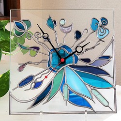 Glass clock with selectable needle "Fairy Forest" 第1張的照片