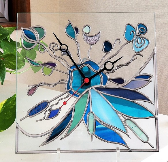 Glass clock with selectable needle "Fairy Forest" 第1張的照片