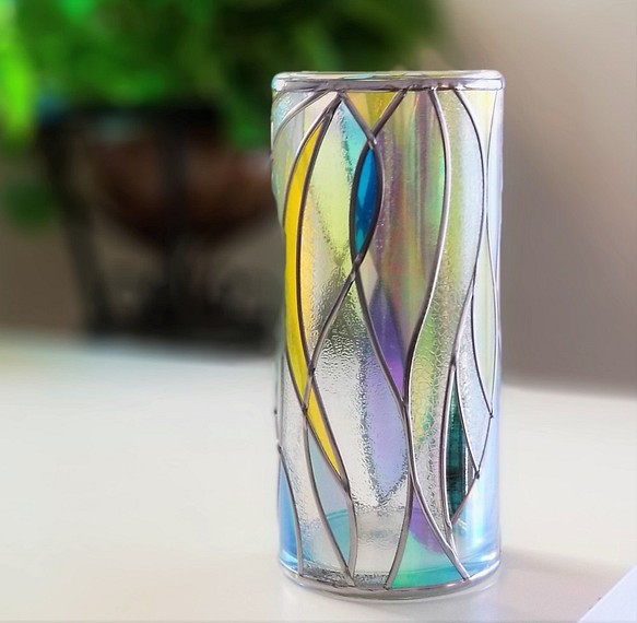 GlassArt Glass column vase “Cenote” 第1張的照片