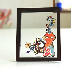 Wood frame + glass photo frame "Red Cats" 第1張的照片