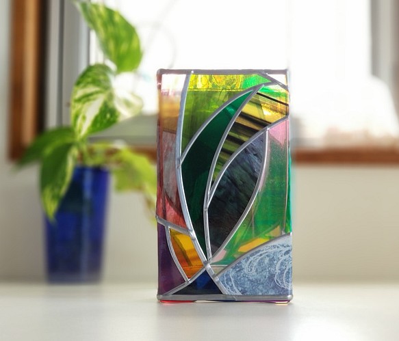 Glass Vase Rectangle “Tinker Bell Forest” 第1張的照片