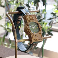 手作り腕時計　Via Salaria(十字架アンティーク時計Green & Greenシングルベルト) 1枚目の画像
