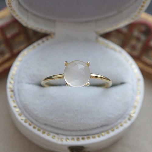 宝石質グレームーンストーン Ring〈18kgp〉 指輪・リング Saya 