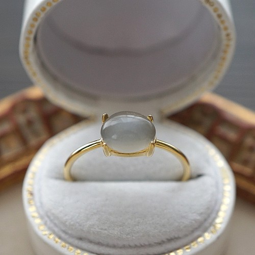 宝石質グレームーンストーン Ring〈18kgp〉 指輪・リング Saya.*・ﾟ 