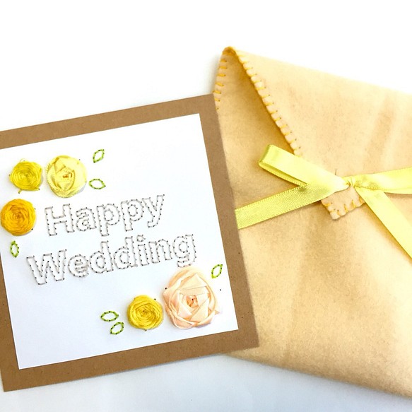 結婚祝いメッセージカード Happy Wedding 1 カード レター At 通販 Creema クリーマ ハンドメイド 手作り クラフト作品の販売サイト