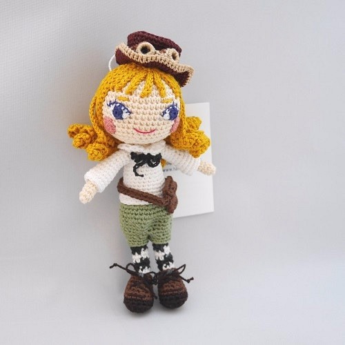 【ヒトガタあみぐるみ】Crochetdoll*スチームパンク風な少女 1枚目の画像