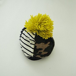 Pompon knit hat ☆ Camouflage x Border Kimidori 第1張的照片