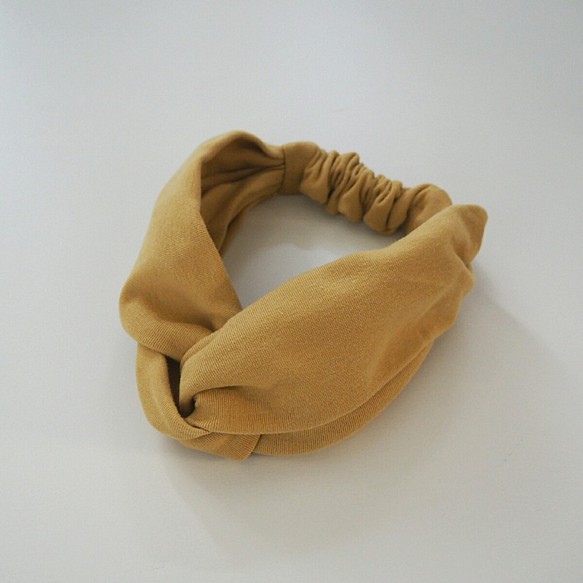 頭巾（結）☆棉針織黃色 第1張的照片