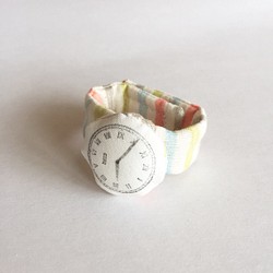 ベビー・アンティークな腕時計リストラトル/パステルストライプ 1枚目の画像