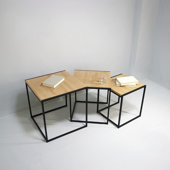 Square stacking table（サイドテーブル/テレワーク/机/アイアン/ロー 