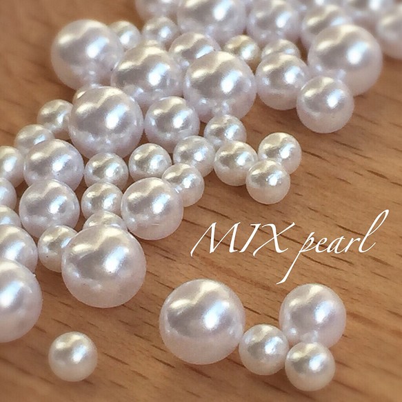 [140白色無孔]高品質的MIX珍珠零件免費送貨 第1張的照片