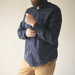 SALE !!!男子條紋襯衫和服（no.089） 第1張的照片