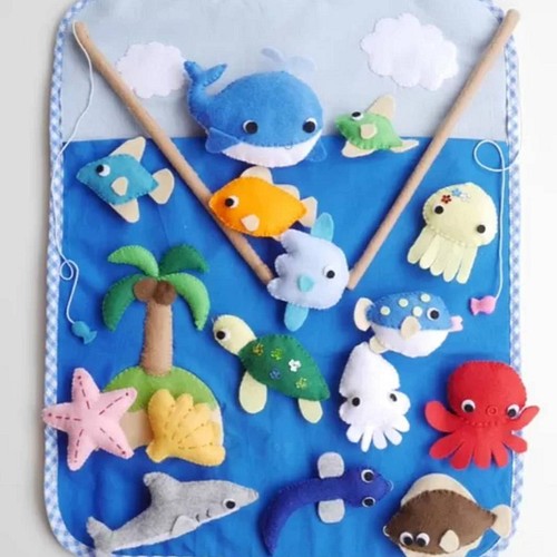 フェルトの魚釣りセット おもちゃ・人形 chima✿chima 通販｜Creema 