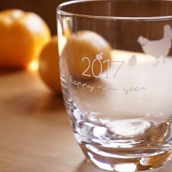 干支グラス2017【酉】　お正月　新年　記念品 1枚目の画像