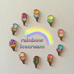 【送料無料】カラフルなアイスクリームピアス 1枚目の画像