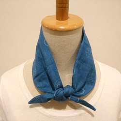 ダブルガーゼ スカーフ タンポポ ブルー 1枚目の画像