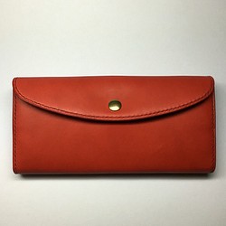 セール☆  送料無料 総手縫の革の長財布 1枚目の画像