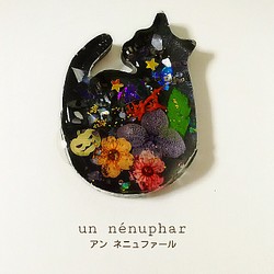 【受注製作】黒猫のヘアゴム～ハロウィンアレンジ～ 1枚目の画像