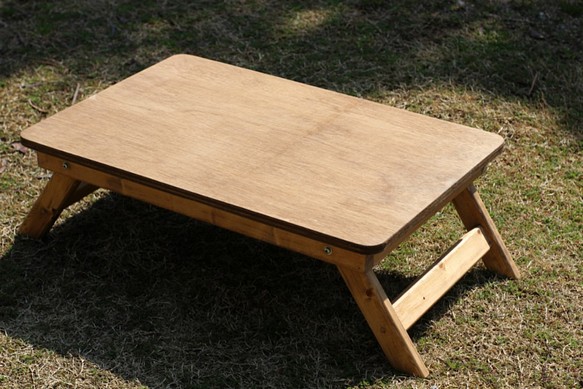 フォールディングテーブル ブラウン 折りたたみローテーブル60×40 キャンプcampアウトドア　outdoor 1枚目の画像