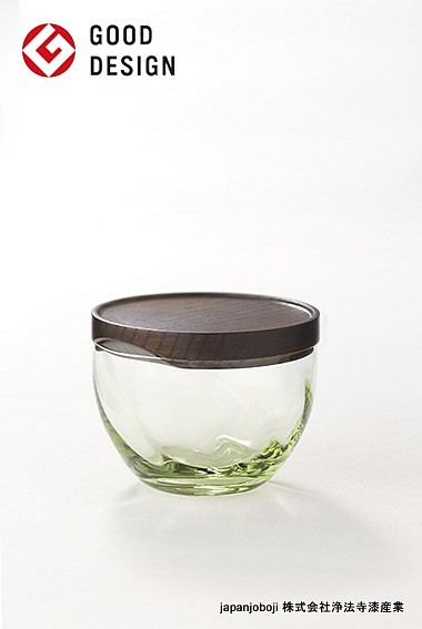 URUSHITOグラス　浄法寺塗　萩ガラス　スリット蓋付きグラス（小）　溜 1枚目の画像