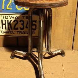 Iron&Wood　配管stool　配管スツール　(極太ボルト高さ調整機能付き) 1枚目の画像
