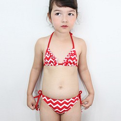[Swimwear] Red Triangle Bikini for Kid 第1張的照片