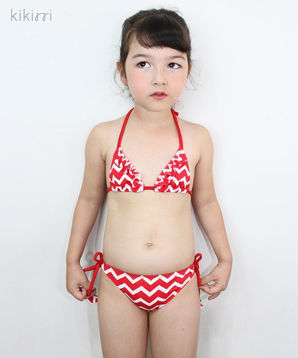 [Swimwear] Red Triangle Bikini for Kid 第1張的照片