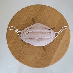 リネンのエチケットマスク　linen × cotton-linen　ピンクグレー 1枚目の画像
