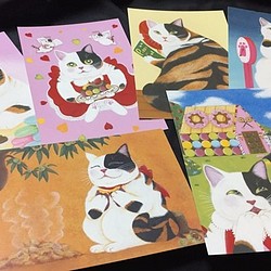 猫心ポストカード／お得な食いしんぼ6枚セット 1枚目の画像
