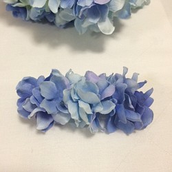再販 グラデーション紫陽花のバレッタ 濃 1枚目の画像