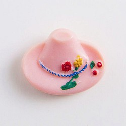 ヴィンテージボタン　チロリアンハット ~ Pink ~ Made in Italy 1枚目の画像