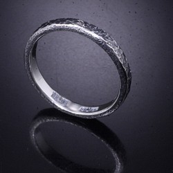 【刻印無料】 指輪 メンズ レディース :籠目 鎚目 シルバー リング 3mm幅 4～27号 槌目 シンプル ペアリング 1枚目の画像