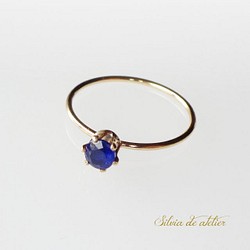 &lt;10/13 SELECT&gt;珠寶散裝藍晶石皇冠14KGF緊身戒指（戒指） 第1張的照片