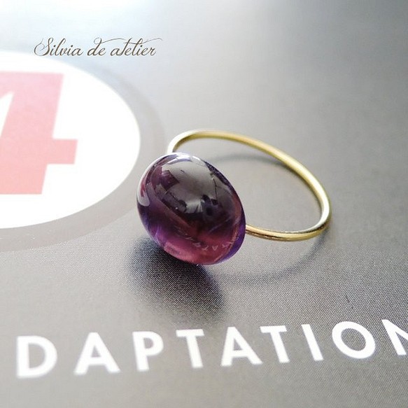 &lt;10/13 SELECT&gt; 14KGF戒指（戒指）來自巴西的巴西深紫色紫水晶橢圓形 第1張的照片