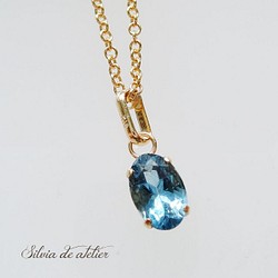 &lt;1分&gt;露絲珠寶18K架聖瑪麗亞海藍寶石14kgf項鍊 第1張的照片