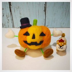 【Ｋさま御予約品】もこもこお座りハロウィンカボチャ　☆羊毛フェルティング☆あかころ☆akatin☆