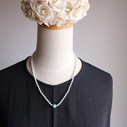 Druzy & Japanese Plastic Pearls Necklace 第1張的照片