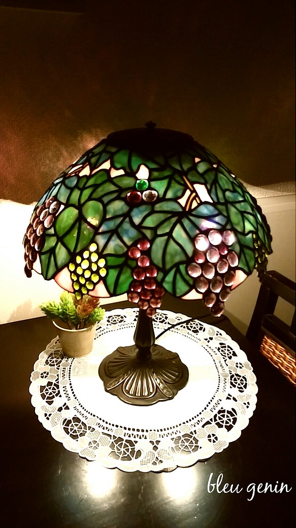 ステンドグラス 葡萄のランプ スタンドライト・テーブルランプ 