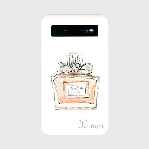 【受注製作A13】モバイルバッテリー　名前入れ　香水 1枚目の画像