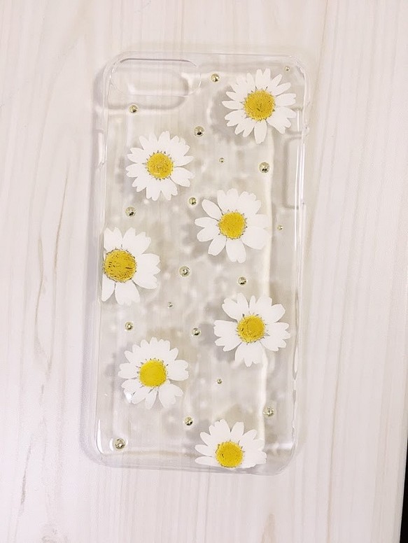 【受注製作87】iphone/Android/スマホ 押し花ケース　本物のお花使用 1枚目の画像