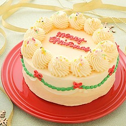 バタークリームのクリスマスフラワーデコレーションケーキ【よつ葉バター100％使用のバタークリーム】12/20までにお届け 1枚目の画像