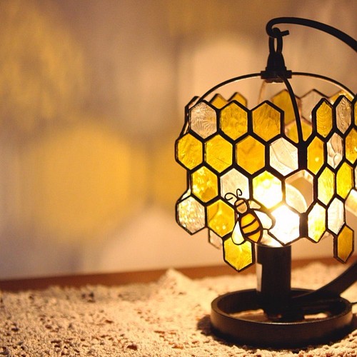 再販】ステンドグラス つぼみ形ランプ クリア 照明（ライト）・ランプ 