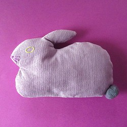 “ Stickitten”兔子麵包燈芯絨/熏紫色 第1張的照片