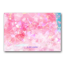 「桜見月の思ひ出」春 桜 ほっこり癒しのイラストポストカード3枚組　No.1294 1枚目の画像