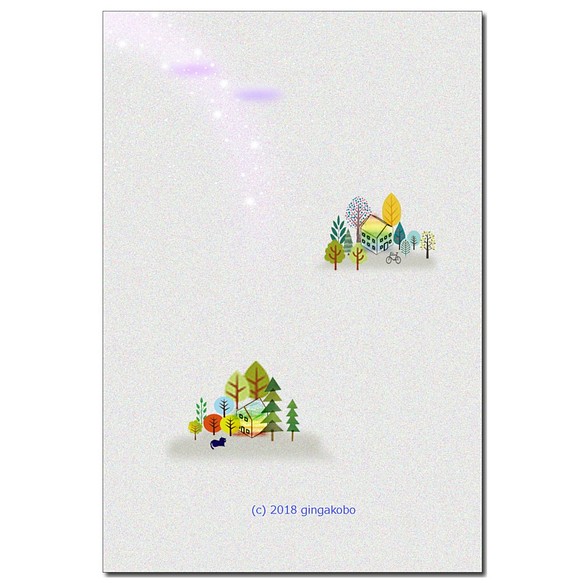 「秋の北欧Ⅱ」　ほっこり癒し系のイラストポストカード3枚組No.465 1枚目の画像