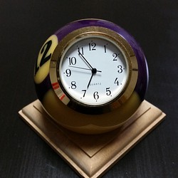 本物ビリヤードボール加工時計　置時計　12番　 1枚目の画像